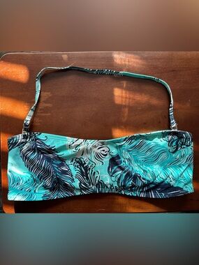 Kate Spade Feather Print Bandeau Bikini Top and Bottom